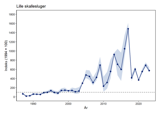 Lille skallesluger indeks 1987 - 2023