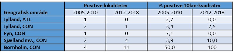 Frynseflagermus Tabel 1
